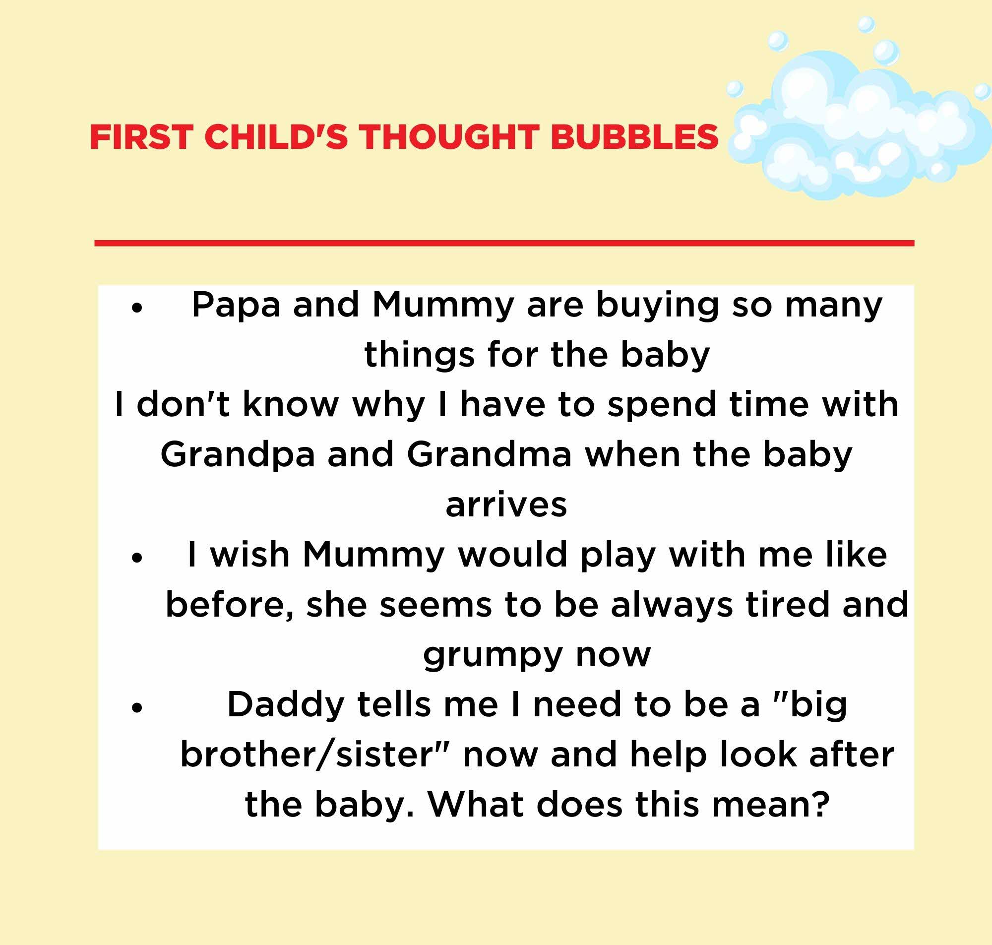 First Child's Thought Bubbles